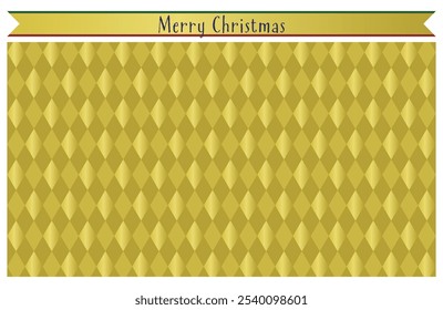 Diamond check seamless pattern in Christmas colors, Gold gradient