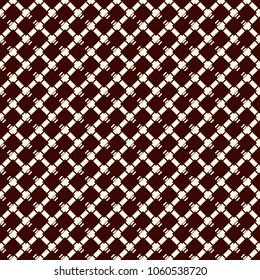 Diamond checkered abstract background. Seamless surface pattern with repeated diagonal crossed hatched lines. Grid wallpaper. Simple geometric ornament. Modern digital paper, textile print. Vector art