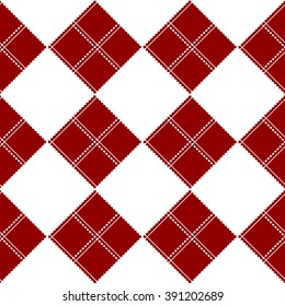 Diamond Chessboard Red Background Vector Illustration