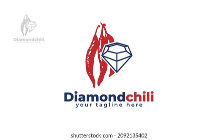 Diamond chili logo design. vector