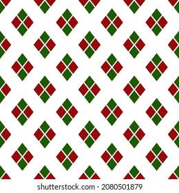 Diamond Christmas pattern, seamless alternating red and green.