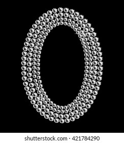 Diamond, circle frame on black background. Vector art.