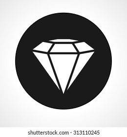 Diamond Circle Icon on a White Background