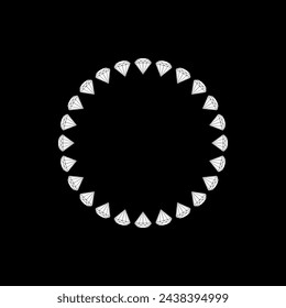 Diamant in kreisförmiger Form, kann für Illustration, Logo-Gramm, Rahmen, Hintergrund, Piktogramm, Website, Apps oder Grafik-Design-Element verwendet werden. Vektorgrafik  