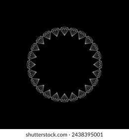 Diamante en forma de círculo, se puede utilizar para la ilustración de arte, logotipo Gram, marco de trabajo, fondo, pictograma, sitio web, aplicaciones o elemento de diseño gráfico. Ilustración vectorial  