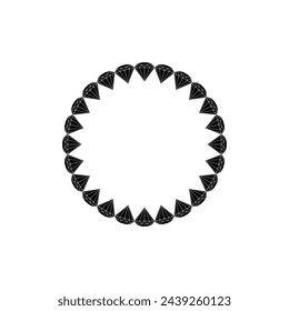 Diamante en forma de círculo, se puede utilizar para la ilustración de arte, logotipo Gram, marco de trabajo, fondo, pictograma, sitio web, aplicaciones o elemento de diseño gráfico. Ilustración vectorial  