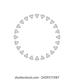 Diamant in kreisförmiger Form, kann für Illustration, Logo-Gramm, Rahmen, Hintergrund, Piktogramm, Website, Apps oder Grafik-Design-Element verwendet werden. Vektorgrafik  