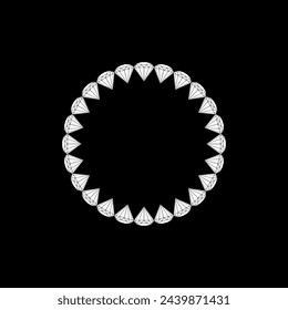 Diamante en forma de círculo, se puede utilizar para la ilustración de arte, logotipo Gram, marco de trabajo, fondo, pictograma, sitio web, aplicaciones o elemento de diseño gráfico. Ilustración vectorial  