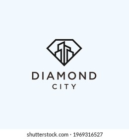 diamond city logo design vector illustration