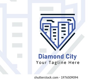 Diamond City logo Template Clean and professional