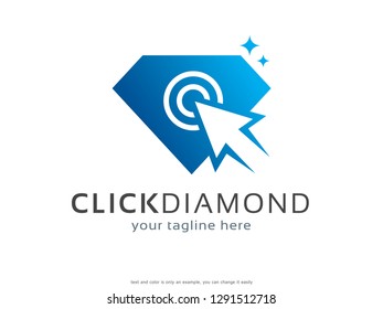 Diamond Click Logo Template Design Vector, Emblem, Concept Design, Creative Symbol, Icon