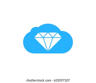 Diamond Cloud Icon Logo Design Element