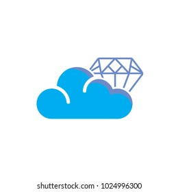 Diamond Cloud Logo Icon Design