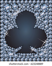 Diamond clubs poker elements, vector illustration