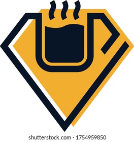 Diamond Coffe Logo. 
Diamond symbol with a combination of glass in question is coffee
