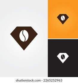 Diamond Coffee Logo Design Vector