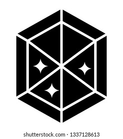 Diamond coin vector of glyph design.