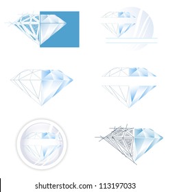 Diamond Collection: Set of Different Diamond icon or logo Illustration Designs