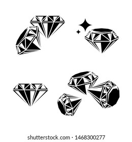 Diamond collection set. Collection icon diamonds. Vector