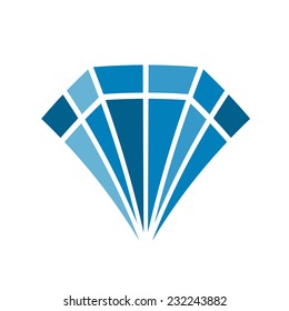 Diamond color flat design icon.