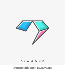 Diamond Color Illustration Vector Template. Suitable for Creative Industry, Multimedia, entertainment, Educations, Shop, and any related business