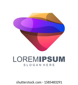 diamond colorfull gradient logo design