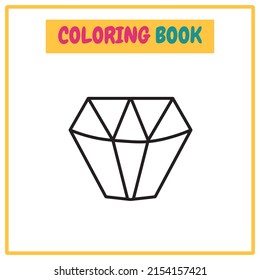 Libro de coloración de diamantes o Ilustración del vector de contorno