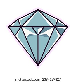 Diamond Colourful Isolated Flat Picture. Perfect for different cards, textile, web sites, apps 