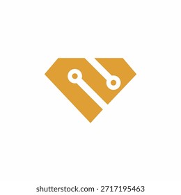 Ein Diamant in Kombination mit einem Technologie-Symbol wird zum Logo-Objekt.