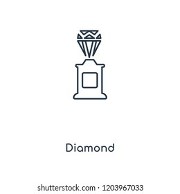 Diamond concept line icon. Linear Diamond concept outline symbol design. This simple element illustration can be used for web and mobile UI/UX.