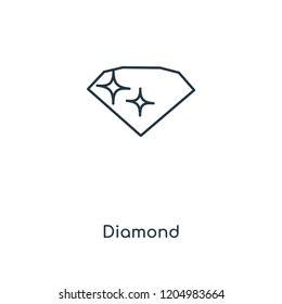 Diamond concept line icon. Linear Diamond concept outline symbol design. This simple element illustration can be used for web and mobile UI/UX.