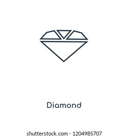 Diamond concept line icon. Linear Diamond concept outline symbol design. This simple element illustration can be used for web and mobile UI/UX.
