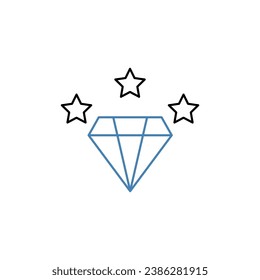 icono de línea de concepto de diamante. Ilustración de elemento simple. diseño de símbolos de esquema de concepto de minería de diamantes.