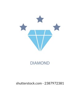 icono de línea de concepto de diamante. Ilustración de elemento simple. diseño de símbolos de esquema de concepto de minería de diamantes.