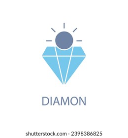 Diamond concept line icon. Simple element illustration. Diamond concept outline symbol design.