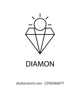 Diamond concept line icon. Simple element illustration. Diamond concept outline symbol design.