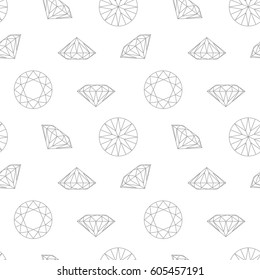 Diamond concept seamless pattern. Fashion style wrapping paper. Black and white light background