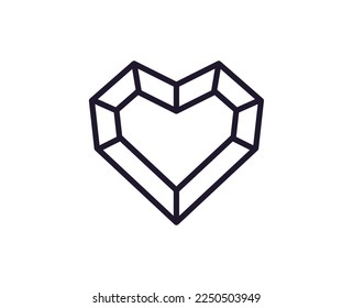 Concepto de diamante. Pictograma de infarto único editable de primera calidad perfecto para logotipos, aplicaciones móviles, tiendas en línea y sitios web. Símbolo vector aislado en fondo blanco. 