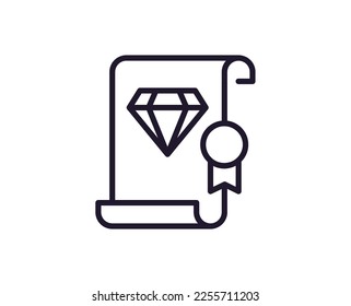 Concepto de diamante. Pictograma de infarto único editable de primera calidad perfecto para logotipos, aplicaciones móviles, tiendas en línea y sitios web. Símbolo vector aislado en fondo blanco. 