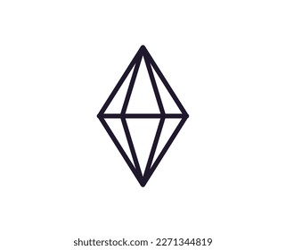 Diamond concept. Single premium editable stroke pictogram perfect for logos, mobile apps, online shops and web sites. Vector symbol isolated on white background. 