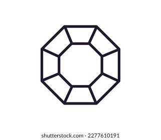 Concepto de diamante. Pictograma de infarto único editable de primera calidad perfecto para logotipos, aplicaciones móviles, tiendas en línea y sitios web. Símbolo vector aislado en fondo blanco. 