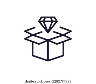 Concepto de diamante. Pictograma de infarto único editable de primera calidad perfecto para logotipos, aplicaciones móviles, tiendas en línea y sitios web. Símbolo vector aislado en fondo blanco. 