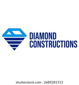 Diseño de logotipo minimalista plano de Diamond Constructions