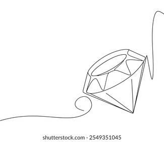 Diamond in Continuous Line vector art 
