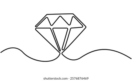 diamond continuous one line drawing