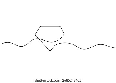 Diamante contínuo uma linha desenho estilo minimalista isolado contorno vetor ilustração design