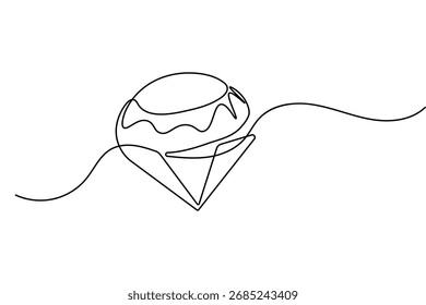 Diamant durchgehende einzeilige Zeichnung minimalistischen Stil einzelne Umriss Vektorgrafik Design