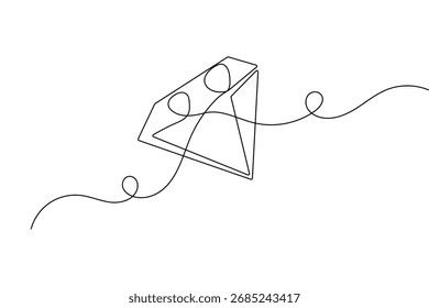 Diseño de Ilustración vectorial de contorno aislado de estilo minimalista de dibujo continuo de una línea de diamante