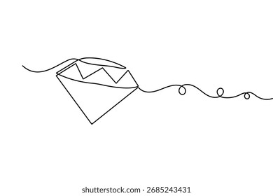 Diamond continuous one line drawing minimalist style isolated outline vector illustration design