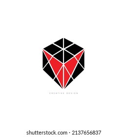 Diamond creative letter V branding design